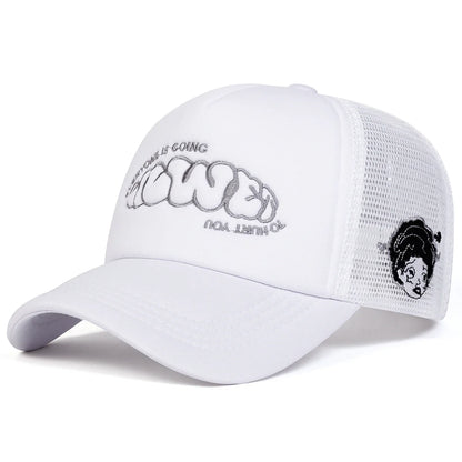 Unisex EVERYONE IS GOING Bogstavbroderi Baseball-netkasketter Forår/sommer Udendørs Justerbare fritidskasketter Dad Hat Solbeskyttelseskasket