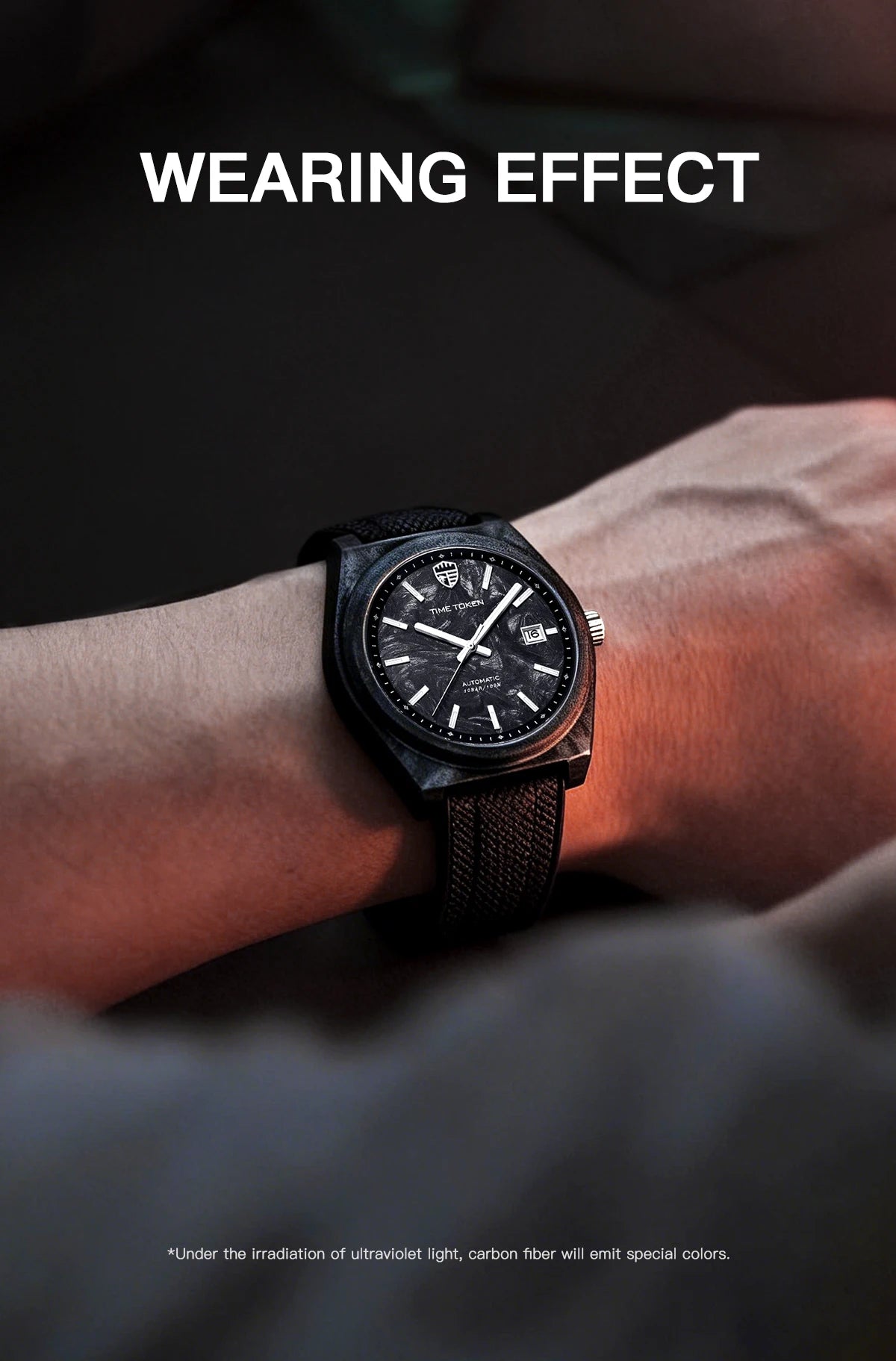 Reloj automático luminoso de fibra de carbono de 40mm, lujo, 100m, impermeable, reloj de buceo automático para hombre con movimiento Japan Miyota 8215