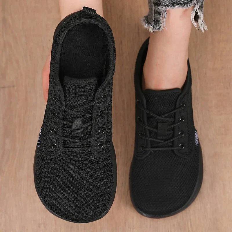 Atmungsaktive Sommer-Flachschuhe für Damen, leichte Mesh-Schuhe, bequeme Wanderschuhe, Herren-Schuhe für breite Füße, weiche Sohle, Freizeitkleidung, Barfuß