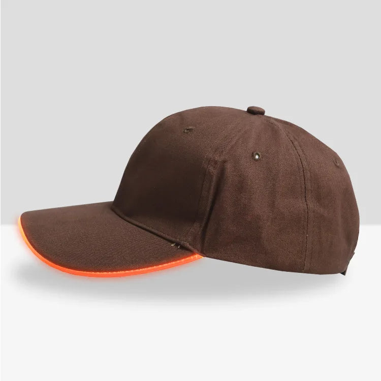 Fiber Optic Cap LED Hat with 7 Colors Luminous Glowing EDC Baseball Hats USB Charging Light Up Caps Performance Led Cap