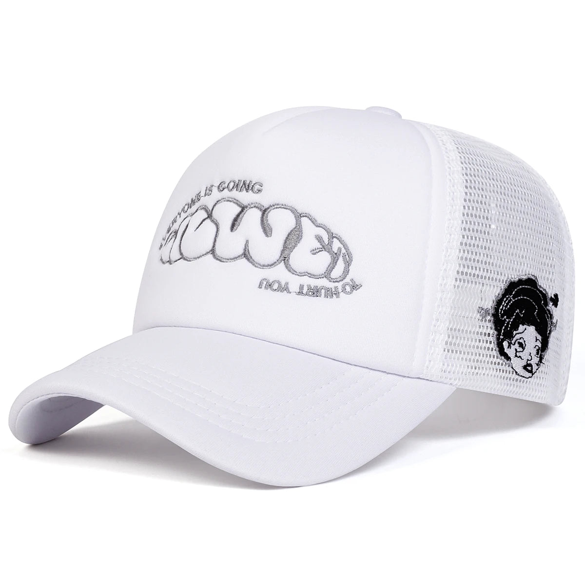Unisex EVERYONE IS GOING Bogstavbroderi Baseball-netkasketter Forår/sommer Udendørs Justerbare fritidskasketter Dad Hat Solbeskyttelseskasket