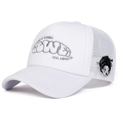 Unisex EVERYONE IS GOING Bogstavbroderi Baseball-netkasketter Forår/sommer Udendørs Justerbare fritidskasketter Dad Hat Solbeskyttelseskasket