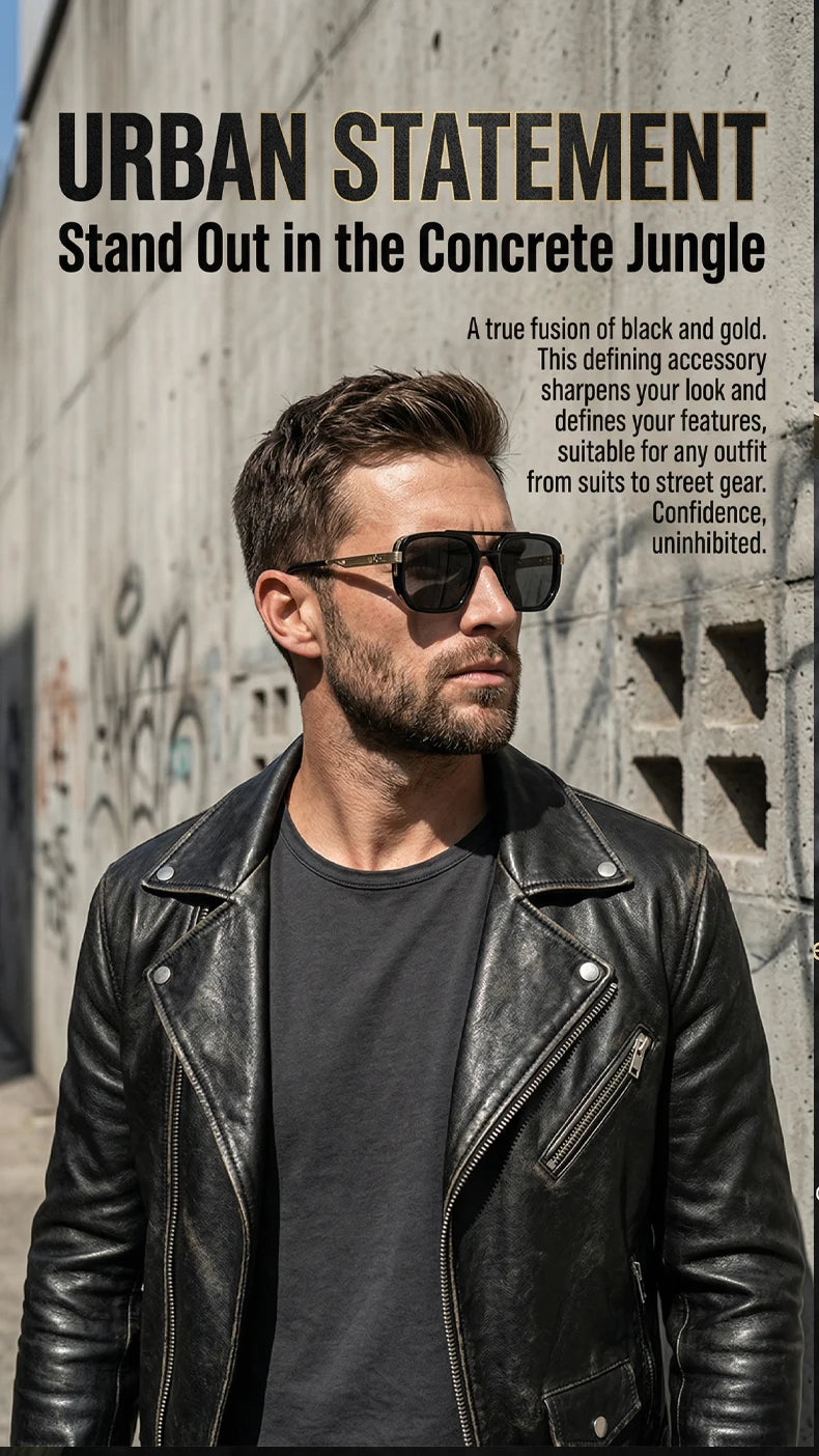 Polarized Square Sunglasses Men 2026 Luxury Vintage Double Bridge Gradient Lens Driving Shades Retro Flat Top Sun Glasses Male