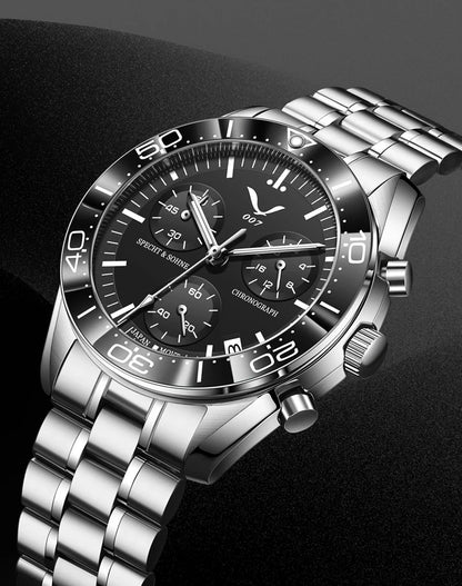 New 007 Specht&Sohne Sports Watches For Men Top Brand Luxury Steel Wrist Watch Fashion Japan VK68 Chronograph Relogio Masculino