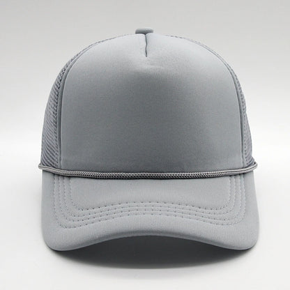 5 panel Trucker Caps Men Women Plain Blank Foam Mesh Baseball Cap With Rope Summer Breathable Outdoor Sport Sun Visor Hats