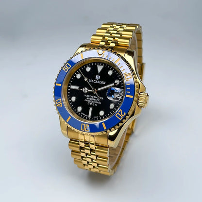 40mm Luxury Full Gold YM Automatic Watch, Ceramic Rotating Bezel, Super Luminous Display, Sapphire Glass for NH35mechanicalwatch
