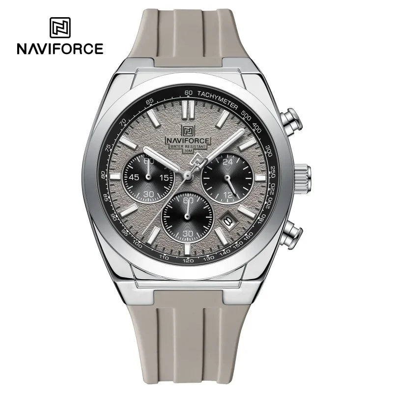 Ceas de mână pentru bărbați NAVIFORCE – Stil luxos și sportiv, mecanism cu cuarț, afișaj 24 de ore, fereastră pentru dată, cronograf, rezistent la apă – Idei de cadouri pentru bărbați