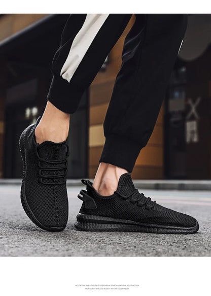Adidași casual antiderapanti pentru bărbați, respirabili, pentru jogging, antrenament, drumeții, sport și alergare în aer liber, din tricot țesut, cu șireturi