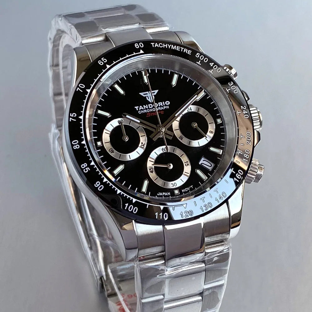 Luxuriöse VK63 Herrenuhr mit Quarzwerk, Business-Chronograph, 39mm, Stahl/Roségold, Datum, leuchtendes Zifferblatt, voll funktionsfähiger Chronograph
