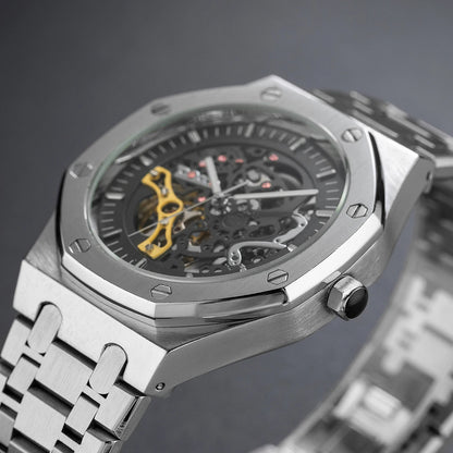 Classic Automatic Mechanical Luxury Watch MenTop Brand Stainless Steel Watches Luminous Waterproof Watch for Men Feice Skeleton