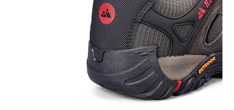 HIKEUP Hiking Shoes Mens Winter Climbing Trekking Sneakers for Men Leather Breathable Outdoor Anti-skid Sports Work Man Shoes
