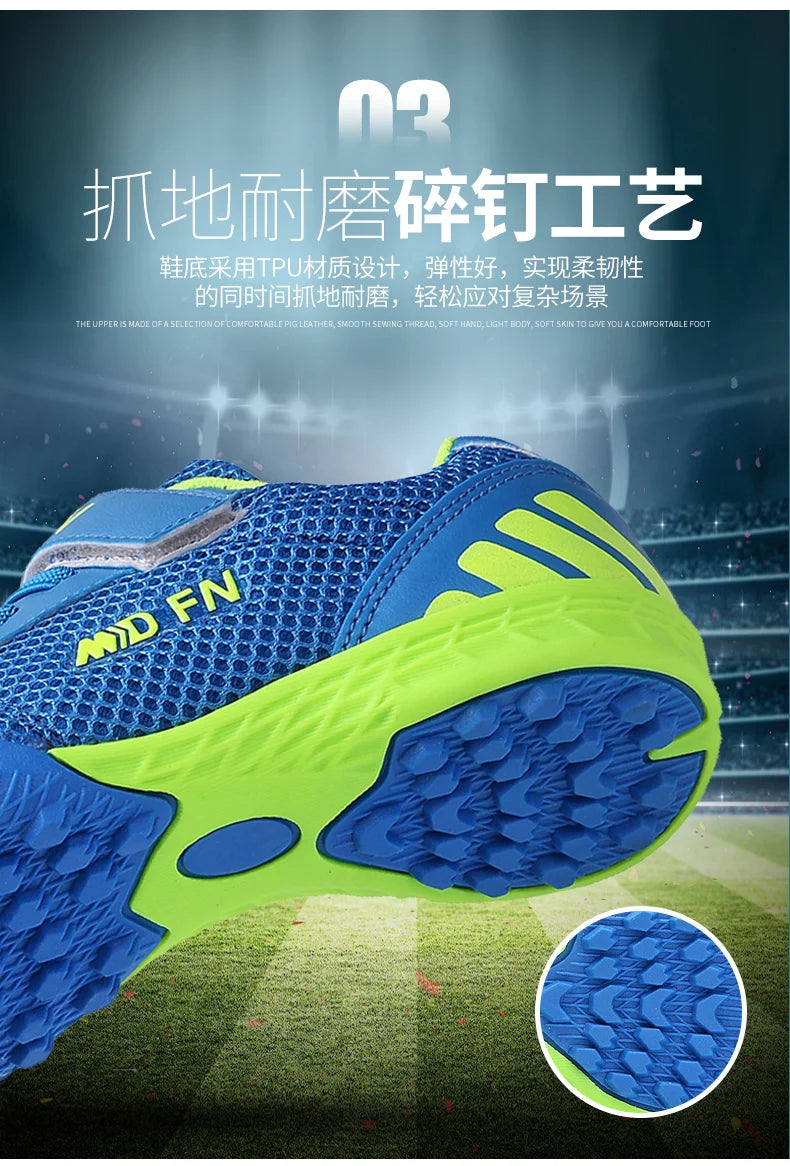 Personality Stylish And Comfortable Boys Girls Training Game Sneakers Indoor Outdoor Lawn Youth Student Soccer Shoes 29-39#