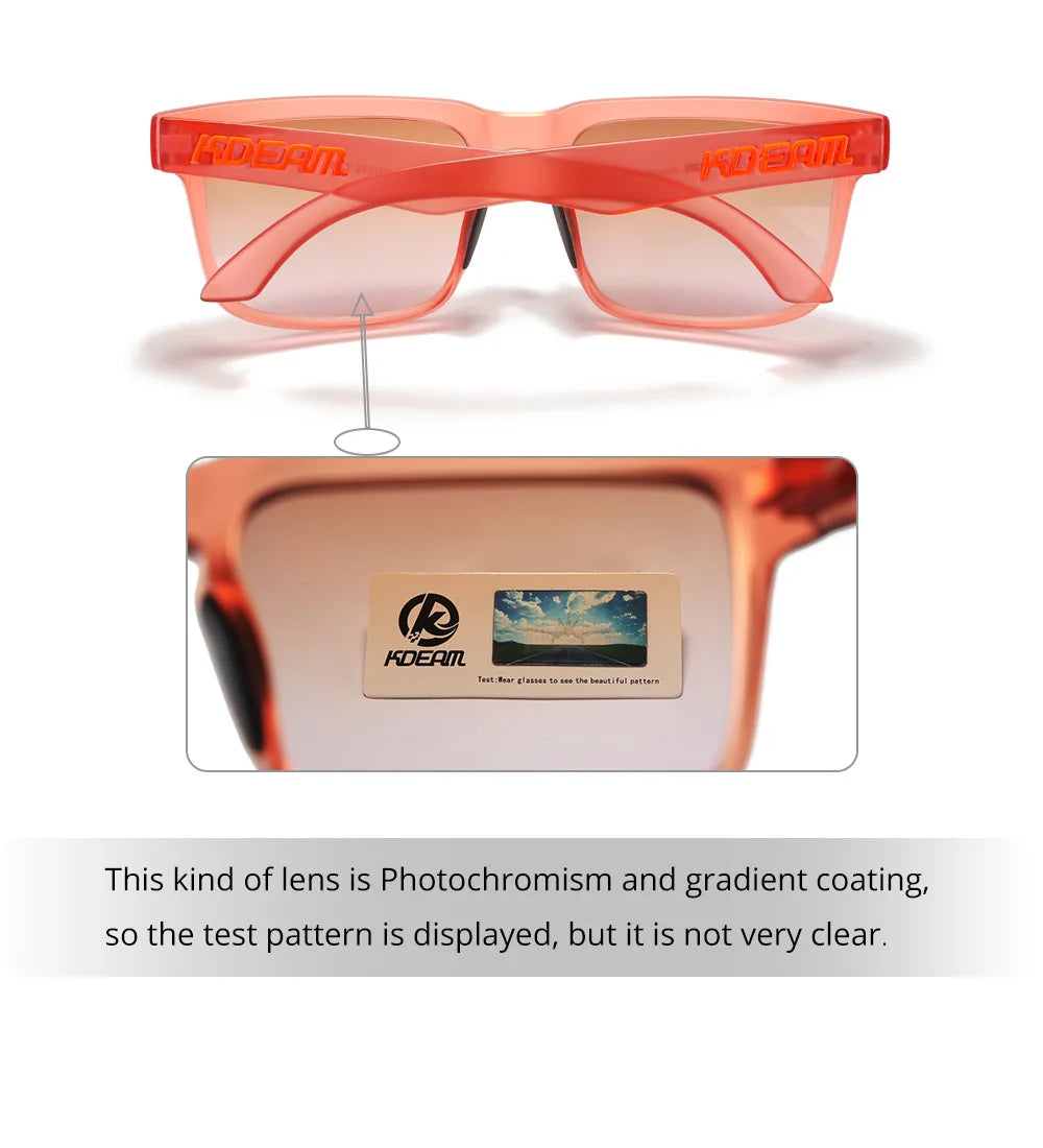 Kdeam 2026 High Quality Polarized Sunglasses for Men Transparent Gray Frame Fashion Unisex Outdoor Luxury Eyeglasses For Couple