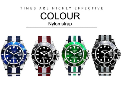 LOREO Original Men Business Watch 20ATM Waterproof Wristwatch Top Brand Casual Sport Seagull Automatic Mechanical Watch Men