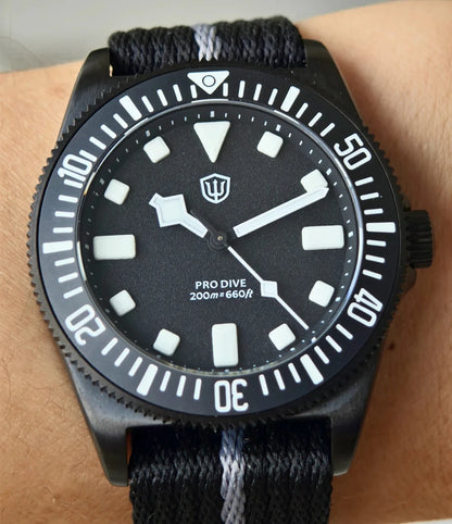 Watchdives 38mm EXD Titanium Diver Watch Sapphire crystal mirror AR coated men's waterproof watch