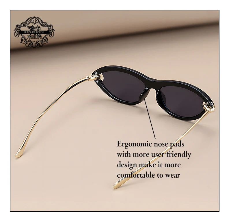 Trendy Luxury Brands Women's Cat Eye Tortoiseshell Sunglasses UV400 Oval Glasses For Woman Fashion Designer Classical Glasses
