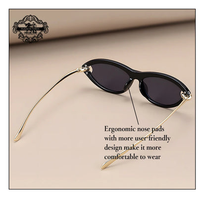Trendy Luxury Brands Women's Cat Eye Tortoiseshell Sunglasses UV400 Oval Glasses For Woman Fashion Designer Classical Glasses