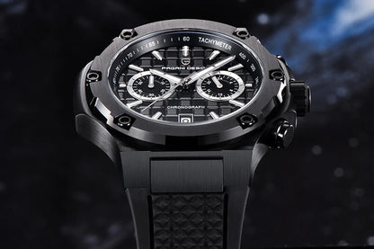 Montres à quartz pour hommes PAGANI DESIGN– Chronographe sportif de luxe, étanche, doté d'aiguilles luminescentes et d'un verre saphir avec traitement antireflet
