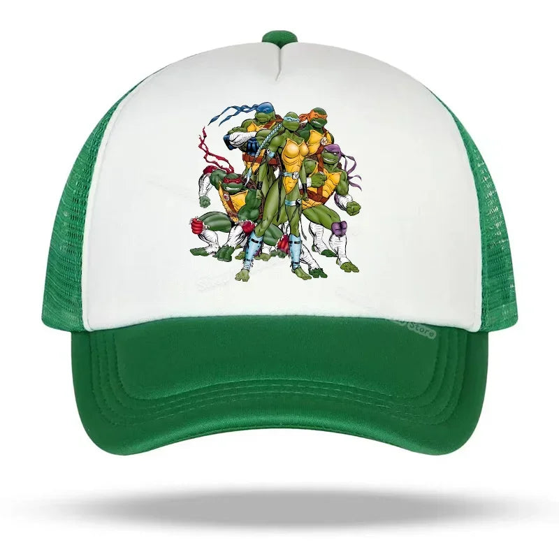 Teenage Mutant Ninja Turtles Baseball Cap Embroidered Cartoon Anime Print Hats Duck Tongue Hat Nethats Sun Visor Headgear Gifts