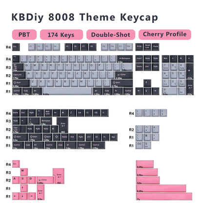 KBDiy 174 tasti/set keycap PBT GMK Apollo double shot minimalisti profilo ISO Cherry per tastiera meccanica da gaming compatibile MX