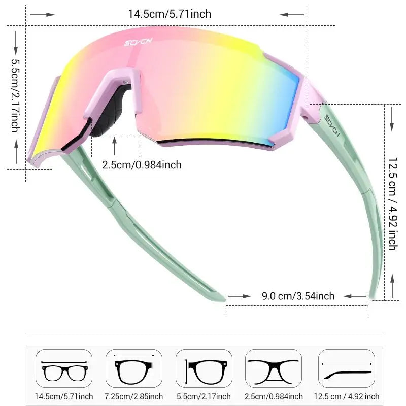 SCVCN Cycling Glasses Bike Sunglasses Men UV400 Eyewear Sports MTB Outdoor Goggles Bicycle Women Sunglasses Multi Color Riding