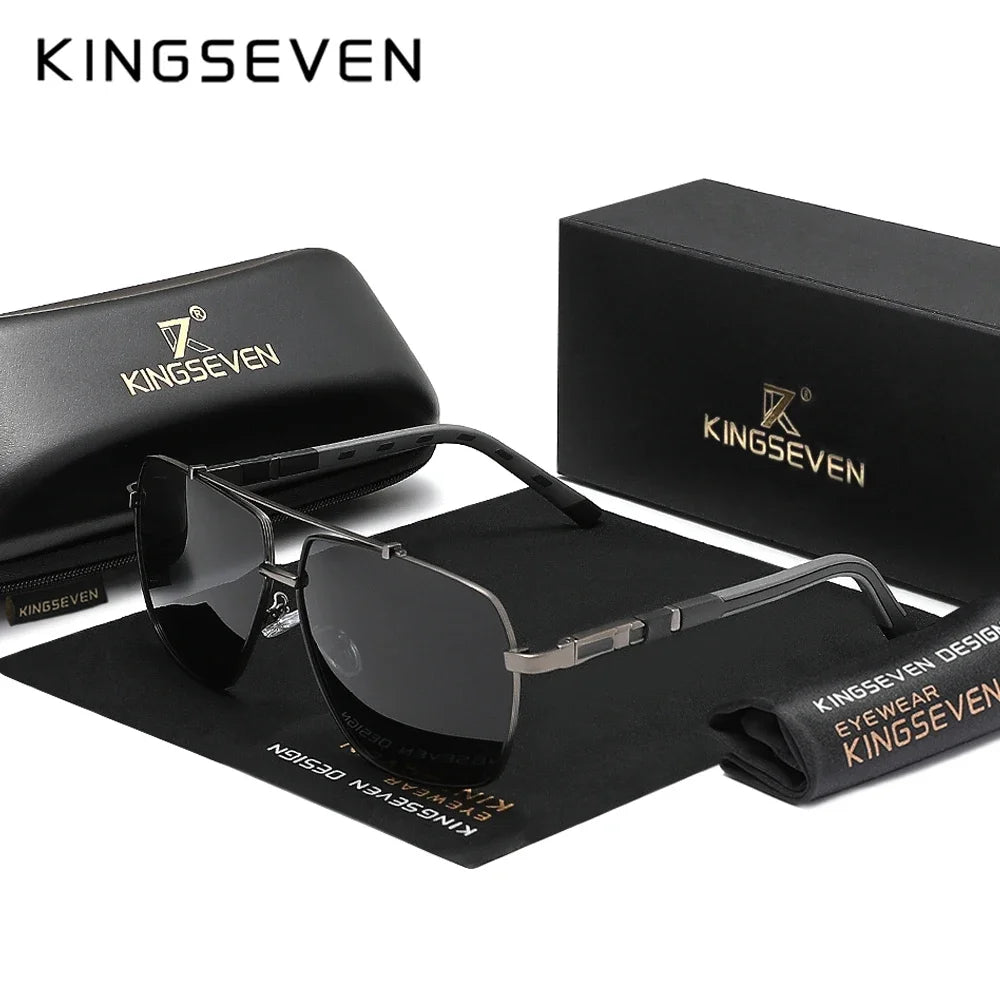 KINGSEVEN New Luxury Sunglasses Men UV400 Square Large Frame Polarized Glasses Male Women Outdoor Causal Fashion Driving Eyewear