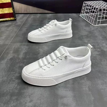 Heren sneakers, casual schoenen, heren platte schoenen, zapatillas hombre, lichtgewicht PU-leer, ademende schoenen, witte sportschoenen voor heren