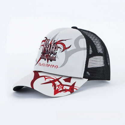 Breathable Mesh Caps Anime Manga Motifs Naruto Luffy Demon Slayer Unisex Summer Fashion Baseball Caps Protection Hats