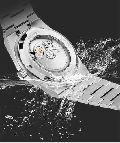 BORMAN Mens Automatic Watches 40mm Mechanical Wristwatch Ultrathick 10mm 5Bar Waterproof Sapphire Mirror Luminous Miyota 9015