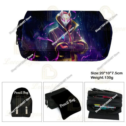 Fortnites Anime-Federmäppchen Kawaii-Stiftetasche mit großer Kapazität, wasserdichte tragbare Cosplay-Stiftetasche, Büro-Schreibwaren, Geschenkspielzeug