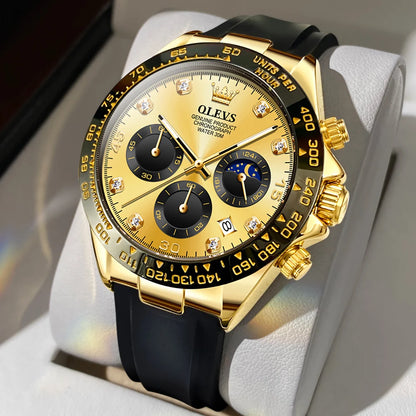 OLEVS Men’s Watch – Luxury quartz watch, water-resistant and luminescent, featuring a chronograph and date display – Men’s sports watch from a leading brand