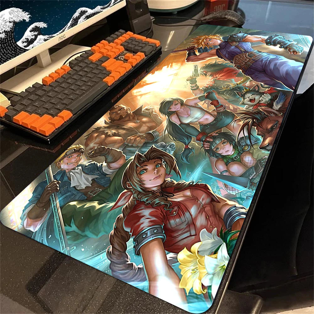 Mousepad Final Fantasy Mouse Pad Gamer Office Accessories for Big Desk Mat Gaming Keyboard Mats Xxl Large Mause Carpet 900x400mm