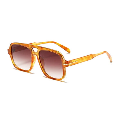3507 Double Bridge Square Fashion Sunglasses - UV400 Vintage Pilot Style Shades, Retro Classic Sun Glasses for Men Women 411240