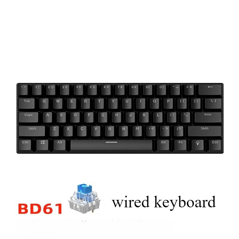 Mechanische 60%-Gaming-Tastatur, Gamer-Keyboard, mechanische Tastaturen für PC, Laptop und Büro, Mini-Keyboard, Klavye, Tasten, weiß