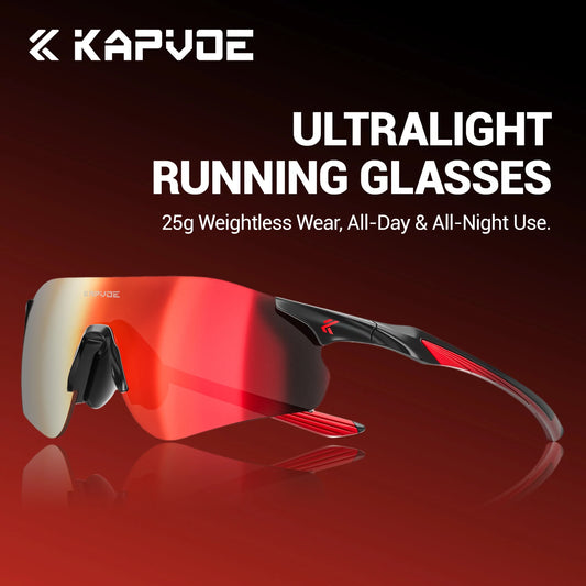 Kapvoe New Outdoor Running Cycling Glasses Bike Photochromic Sunglasses Women Eyewear Men Sports Marathon Bicycle UV400 Goggles