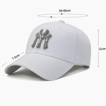 MY kšiltovka s kamínky pro ženy na jaro a podzim, ležérní streetwearová venkovní kšiltovka s kachním kšiltem, módní univerzální baseballová čepice proti slunci