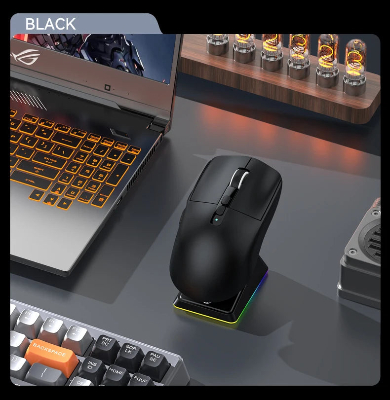 Attack Shark X6 Lightweight Wireless Gaming Mouse with 3 Mode Up to 26K DPI RGB Backlight Charging Base for Laptop Desktop
