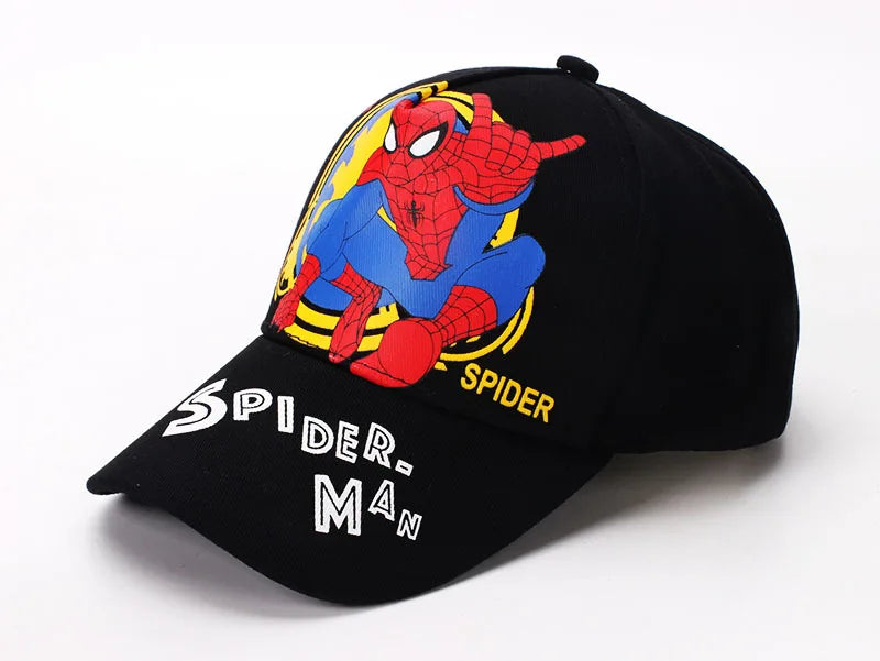 Marvel Anime Figure Spider-Man Cartoon Baseball Cap Cotton Polyester Peaked Cap Boy Girl Headwear Accessories Kids Birthday Gift