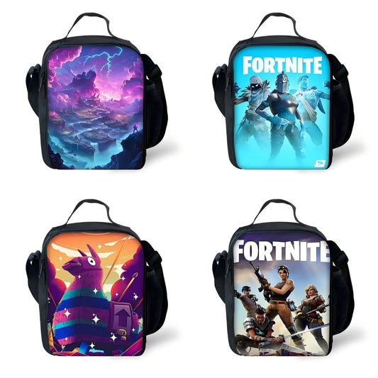 Saco Térmico Infantil FortniteS para Rapaz e Rapariga, Isolado e de Grande Capacidade, para Estudantes, Piqueniques ao Ar Livre e Lancheira Térmica Reutilizável