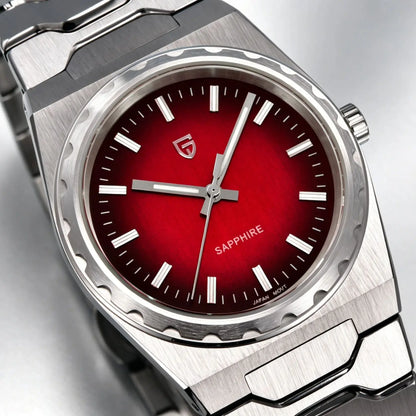Montre pour homme de luxe PAGANI DESIGN – Édition limitée, verre saphir, cadran rouge, acier inoxydable, étanche – PDYS020