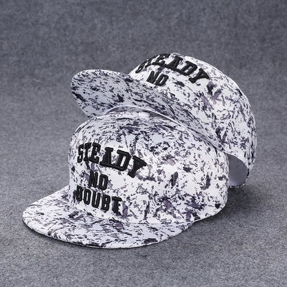 Baseballcap mit flachem Schirm, Buchstabenstickerei für Herren, vielseitig kombinierbar, Damen-Sommer-Hip-Hop-Hut, Outdoor-Sonnenschutz, verstellbare Schirmmütze