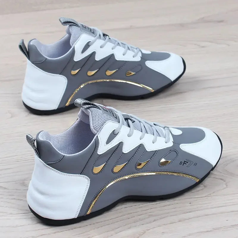 Ténis casuais para homem, leves, macios e respiráveis, vulcanizados, em couro macio, Zapatillas De Mujer