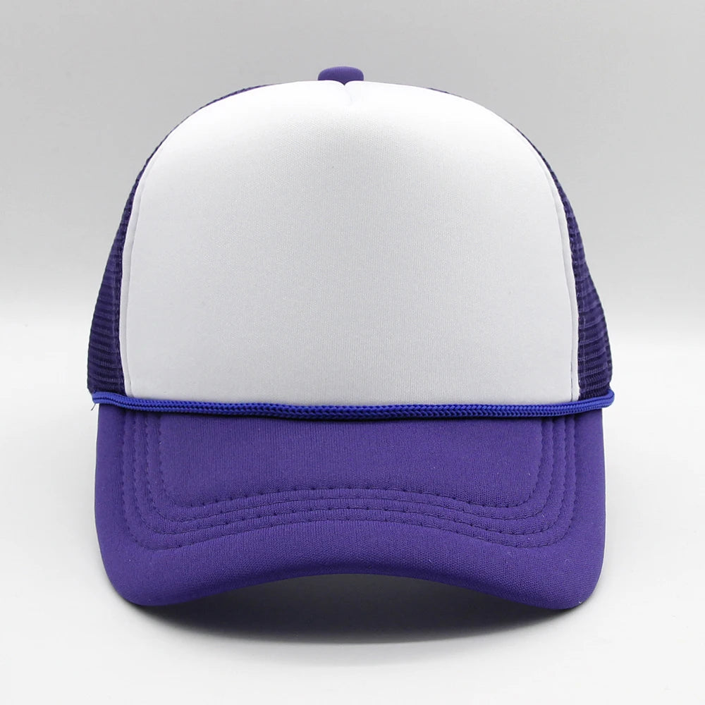 5 panel Trucker Caps Men Women Plain Blank Foam Mesh Baseball Cap With Rope Summer Breathable Outdoor Sport Sun Visor Hats