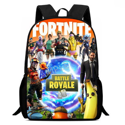 Mochila Escolar Fortnite de 15 Polegadas com Desenho Animado para Crianças, Meninos e Meninas, Mochila Leve com Estampado de Jogo, Grande, Adequada para Idades dos 5 aos 8 Anos