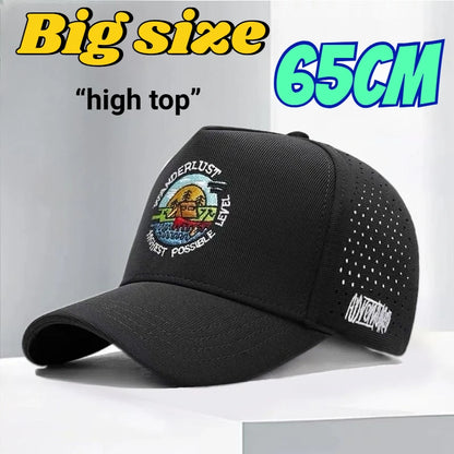 Didelio dydžio uždaros nugaros beisbolo kepurės, tinklinės, kvėpuojančios „trucker“ kepurės didelės galvos vyrams, itin didelės galvos, aukštos sportinės kepurės, 60 cm, 65 cm