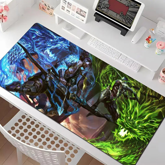 Overwatch-hiirimatto, useita kokoja, suuri neliönmuotoinen tietokone- ja toimistopelipöytämatto, kuminen liukumaton hiirimatto