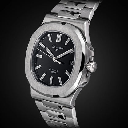 Reloj de hombre Sugess automático mecánico, movimiento Miyota 9015, esfera MOP, luminoso, resistente al agua 5bar, brazalete de lujo S466