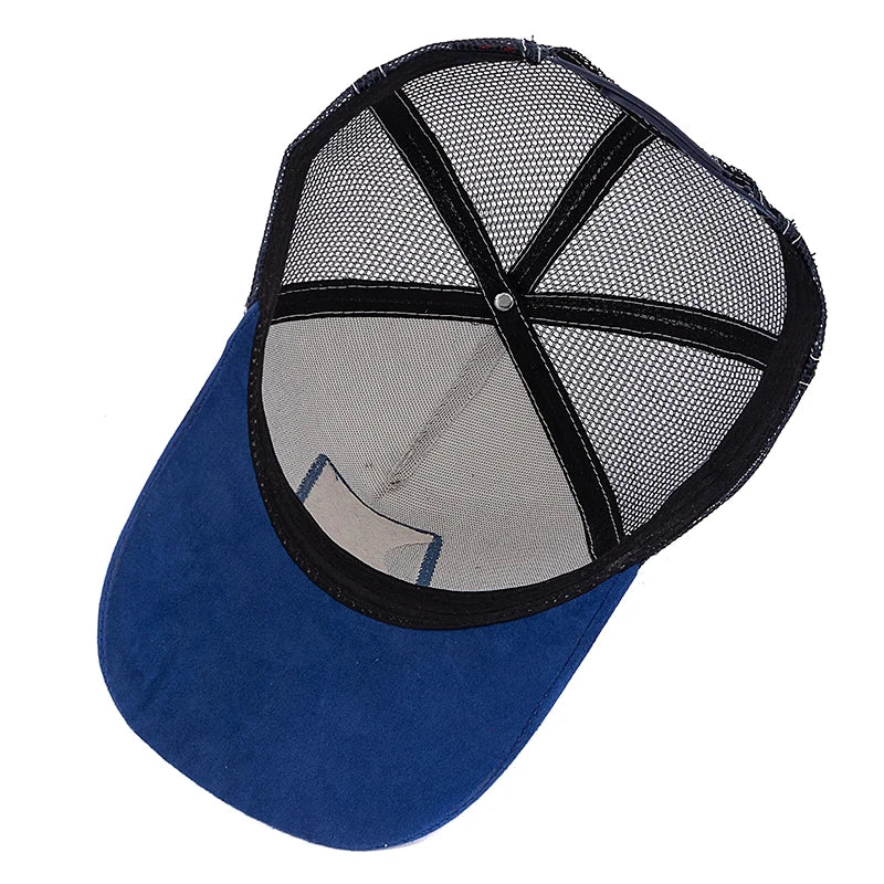 Hot Sale Unisex Trucker Hat Grizzlies Pattern Patch Design Suede Sun Hat Summer Animal Baseball Cap For Men Women ﻿