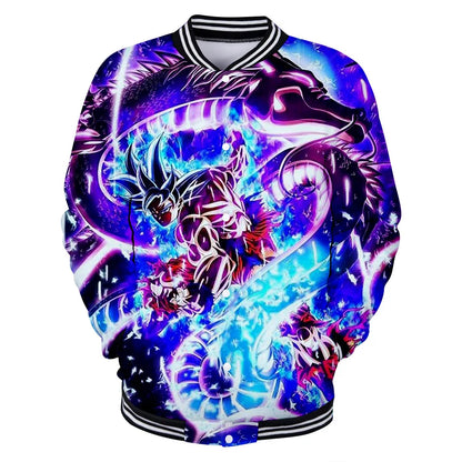 New Japanese Anime Dragon Ball Z Varsity Jacket Autumn Casual Sweatshirt Hoodie Coat Jacket Brand Baseball Jacket