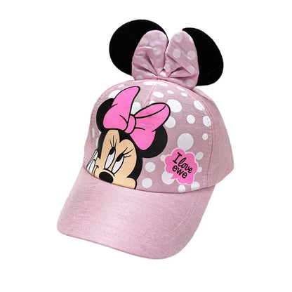 Disney Minnie Mickey Anime Peripheral Cotton Polyester Baseball Cap Figure Cartoon Peaked Cap Dress Up Kid's Birthday Gifts